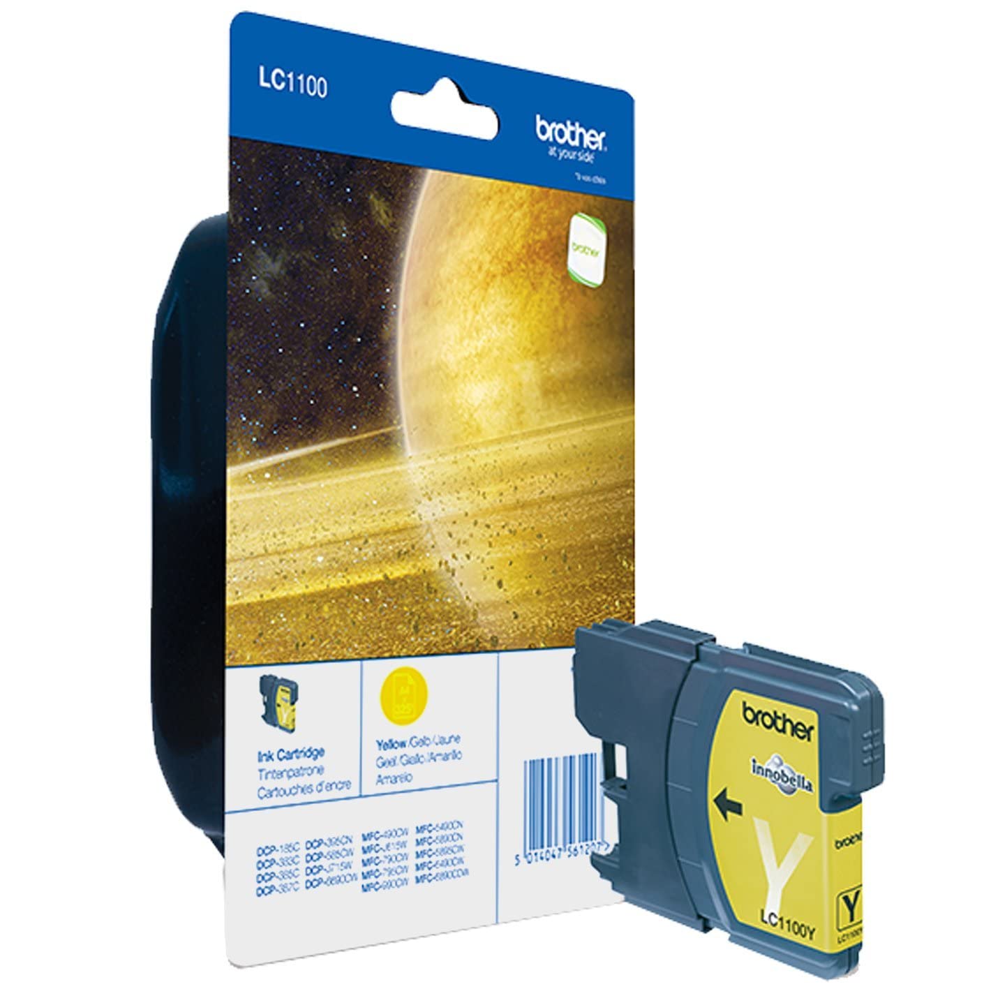 Brother LC-1100Y Inkjet Cartridge, Yellow, Single Pack, Standard Yield, Includes 1 x Inkjet Cartridge, Brother Genuine Supplies