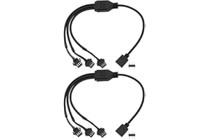 ECSiNG 2Pcs 5V 3Pin ARGB Female to SM Female Adapter Cable 1 to 3 ARGB Split Cable 30CM for PC LED Strips 5 V ARGB Fan Comput