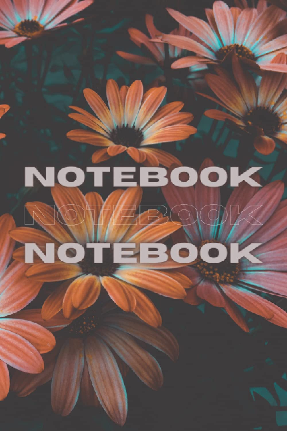 Notebook: College Ruled - B4 - Medium (6 x 9 inches) - Premium, Soft, Matte, Flower - 100 Pages || Aesthetic Grunge Cover Notebook