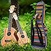 Jiuxun Ukulele Case Uke Bag - 21in 23inch 26inches Adjustable Heavy Duty Padded with Storage for Concert Soprano Tenor Ukelele (21in- Soprano, Bohemian)