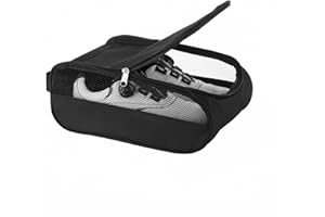 Sanseenia Outdoor Golf Shoe Bag for Travel, Waterproof & Breathable Zippered Sports Golf Shoe Carrier Bags for Men Women (Black)