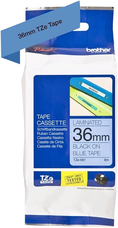 Brother TZe-561 Labelling Tape 36 mm x 8 m Laminated Black on Blue