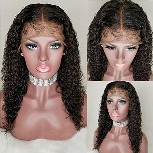 Full Lace Human Hair Wigs Pre Plucked with Baby Hair Curly Human Hair Wigs for Black Women Virgin Remy Hair Full Lace Wigs(16 Inch,130% Full Lace wig)