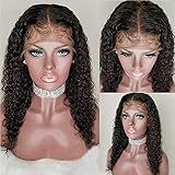 Curly Full Lace Human Hair Wigs with Baby Hair 8A Brazilian Virgin Remy Hair Lace Front Wig for Black Women(10 inch with 130 density,Full Lace Wig)