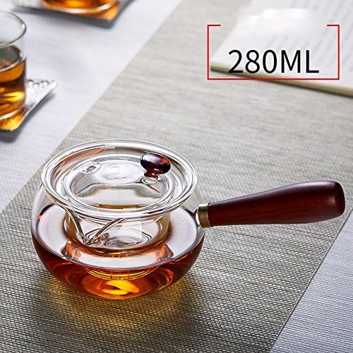 Glass Teapot,Heat-resistant Heat-resisting Glass Filter Teapot Big Tea Leakage 280ml 300ml 450ml 500ml Capacity 1-4 People Glass Lid Not Easy Drop Tea-A