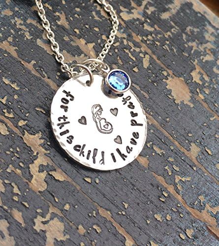 For This Child I Have Prayed Necklace With Swarovski Crystal