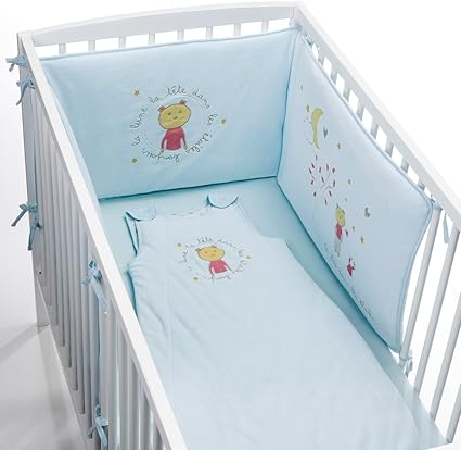 R Baby Tour De Lit Bebe Mimi Le Chat Unique Bleu Amazon Fr Cuisine Maison