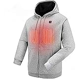 COLCHAM Heated Hoodie Soft Fleece with Battery and Charger (Unisex)