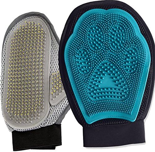 Pet Grooming Brush Gloves For Shedding Dogs and Cats, Set of 2