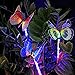 Sooreally Solar Garden Lights, Solar Stake Light Multi Color Changing Lights, Fiber Optic Butterfly Solar Light LED, Yard Decoration Lights Outdoor with a Purple LED Light Stake, 3 Pack (Butterfly)