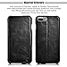 Benuo iPhone 8 Plus Case, iPhone 7 Plus Case, [Vintage Classic Series] Genuine Leather Handmade Folio Flip Leather Case, Ultra Slim, Magnetic Closure with Stand for iPhone 8 Plus/7 Plus (Retro Black)