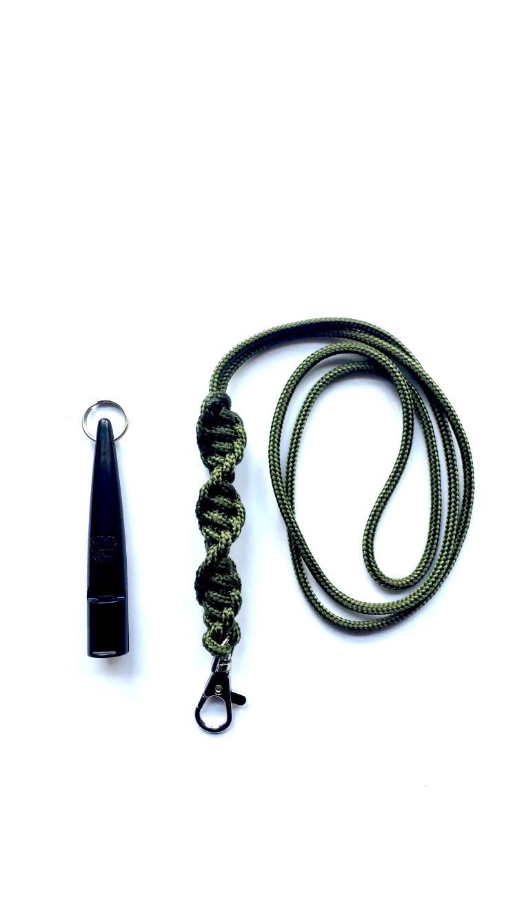 Acme 210.5 Dog Whistle & Lanyard with Barley Twist Knot 3mm in Green