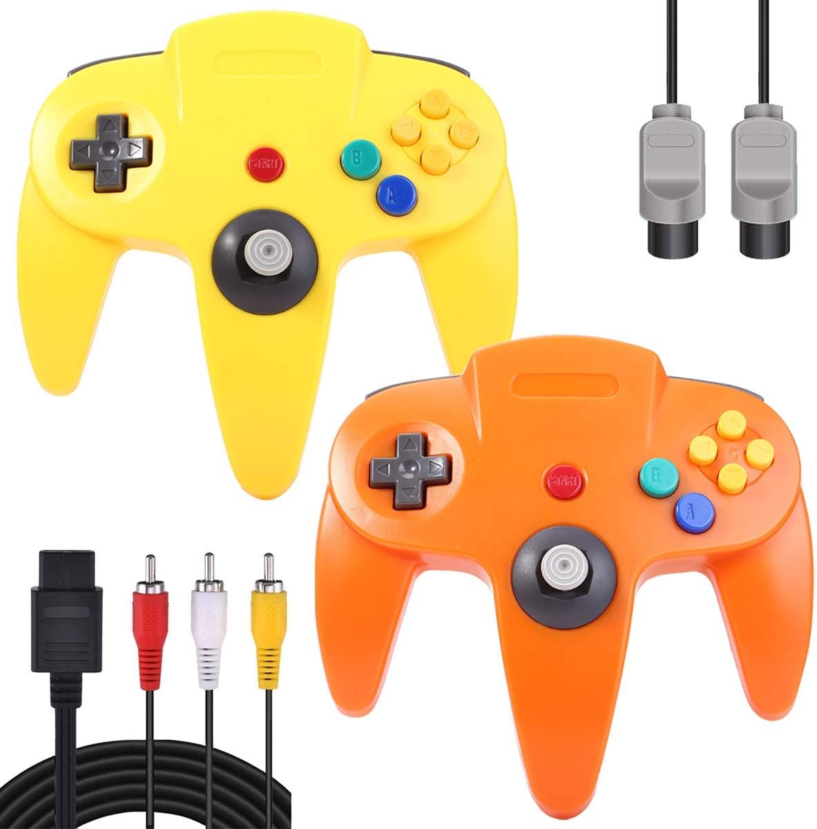 ZeroStory Classic N64 Controller, Wired N64 Controller Joystick with 5.9 Ft N64 AV Cable for N64 Video Game Console (Transparent Green and Transparent Purple): Computers & Accessories