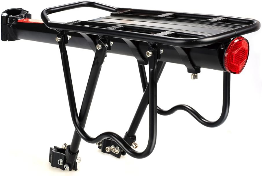 Grows Bike Rack Cargo, Mountain Bike Cargo Rack Fender, Adjustable Alloy Bike Cargo Carrier 110 lb Capacity with Easy Installation & Quick Release