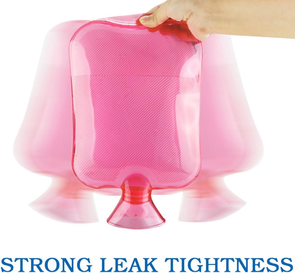 Attmu Classic Rubber Transparent Hot Water Bottle 2 Liter with Knit Cover - Pink: Health & Personal Care