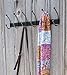 Wall Mounted Coat Rack with 6 Double Hooks - Heavy Duty 23 inch Long Iron Wall Hooks for Home Organization (Black)