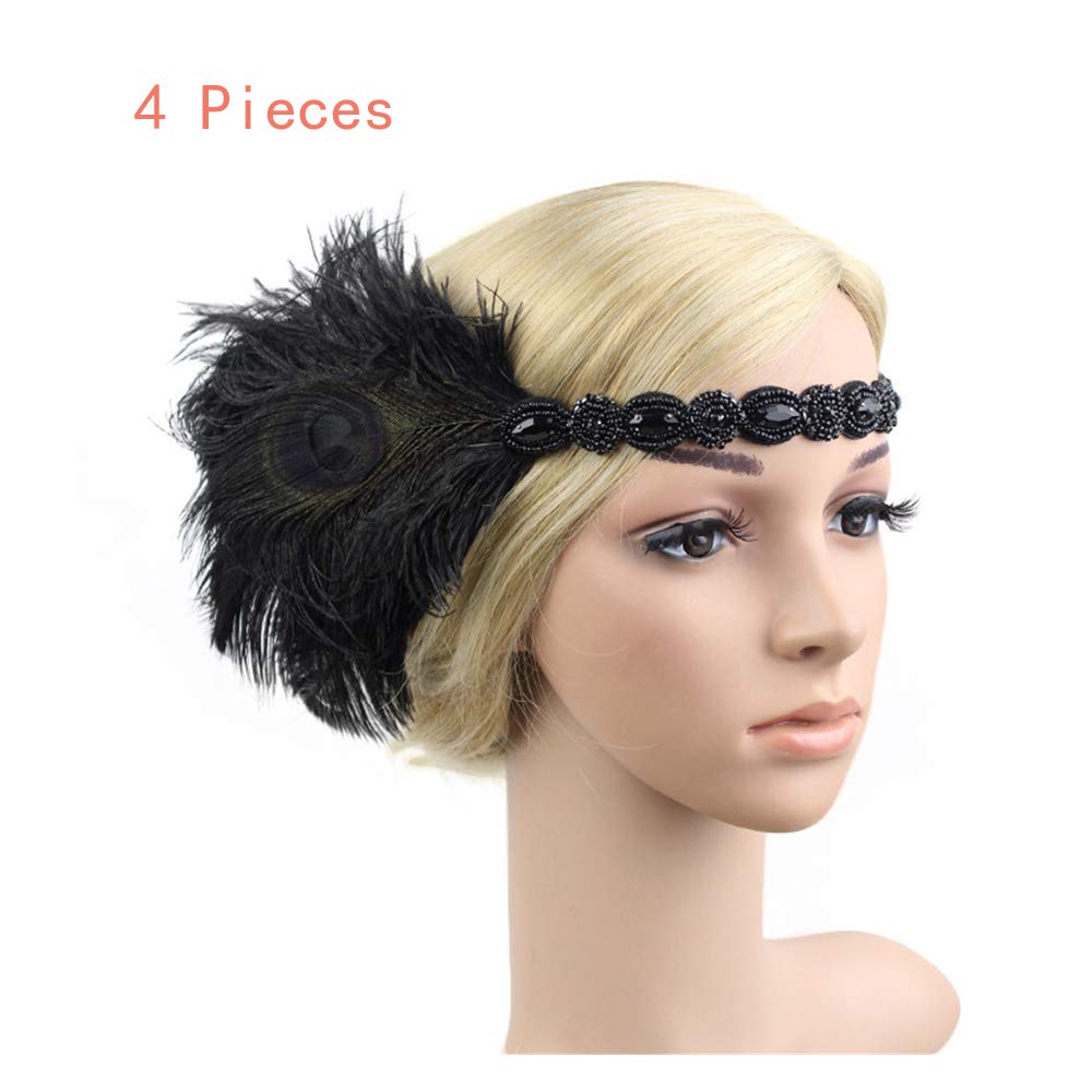 1920s Headpiece Feather Flapper 