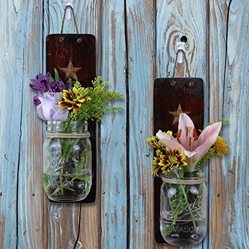 image for Heartful Home Rustic Wall Sconces Set of 2 - Primitive Country Decor -