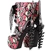 SHOW-STORY-Punk-Skull-Rose-Print-Stud-Buckle-Lace-UpPlatform-Bone-Heel-Club-Ankle-Bootie-SandalsLF80663