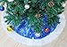 MrXLWhome Christmas Tree Skirts Blue 36inches, Blue and White Holiday Tree Skirts, Christmas Tree Decorations Skirts 36inches Blue