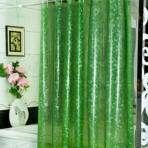 Green shower curtain Waterproof mildew Thickened blinds Shower curtain Door curtain Bath curtain-E 180x240cm(71x94inch)