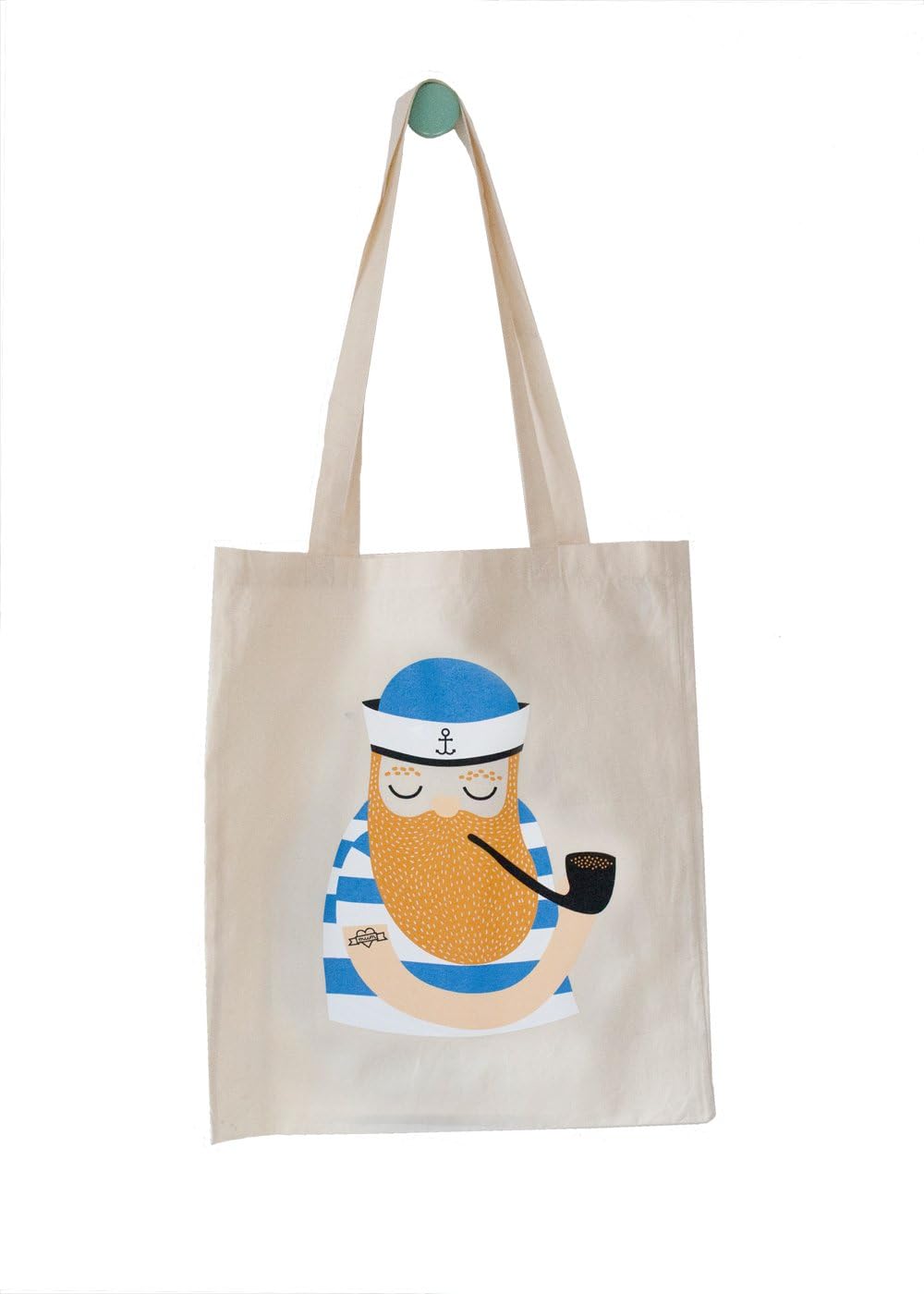 Michelle Carlslund Illustration 200 Little Sailor/Fair Trade Organic Cotton Tote Bag – 38 x 0.5 x 42 cm Blue