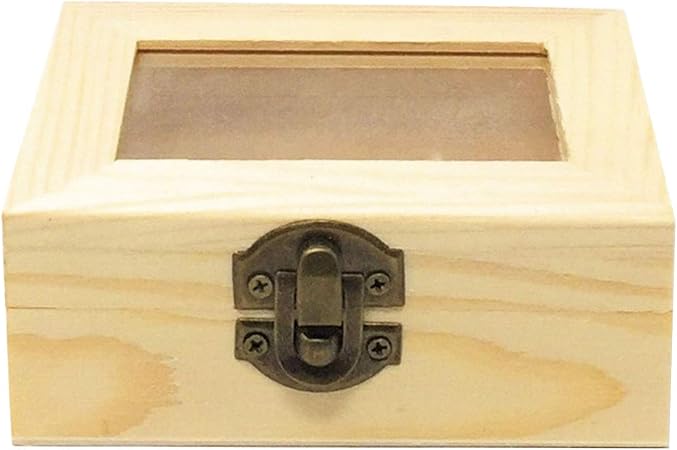 C1 Caja de Madera con Tapa Cristal: Amazon.es: Hogar