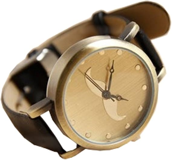 Amazon レディース 腕時計 ひげ レトロ アンティーク調 Puレザーバンド おしゃれ ブラック レディース腕時計 腕時計 通販