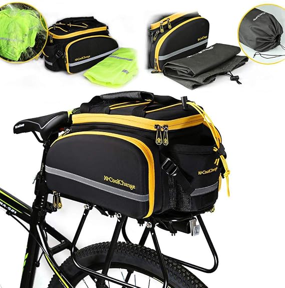 rucksack auf fahrrad gepäckträger