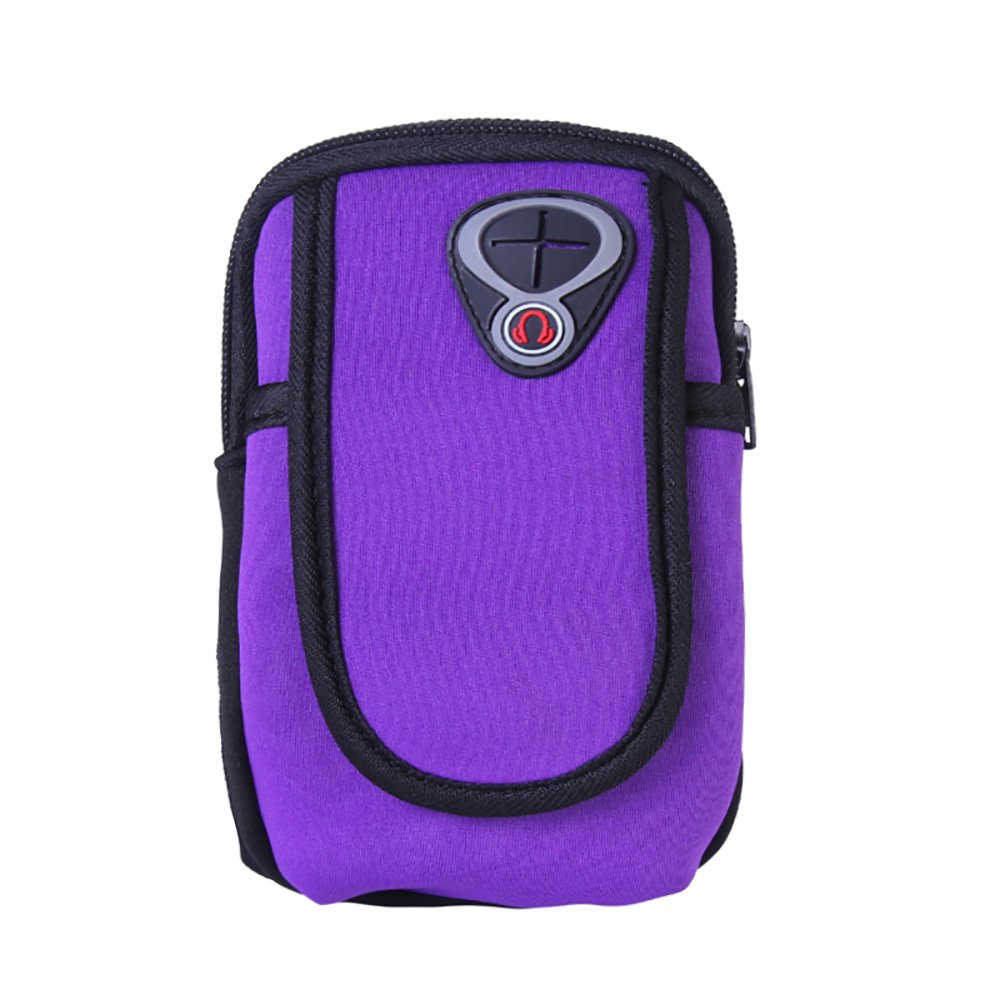 Sports Armband By Guardians Double Pockets Outdoor Arm Bag Pouch universal Case for iPhone 6 plus 6s 7 7plus and less than 5.9 inches cell phones (Purple)