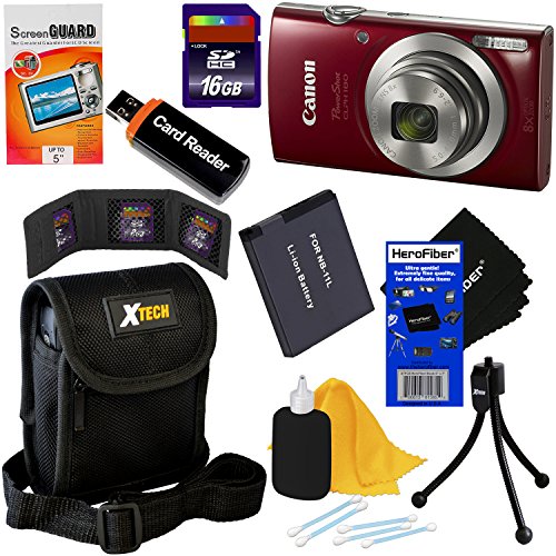Canon PowerShot ELPH 180 Digital Camera w/Image Stabilization and Smart AUTO Mode (Red