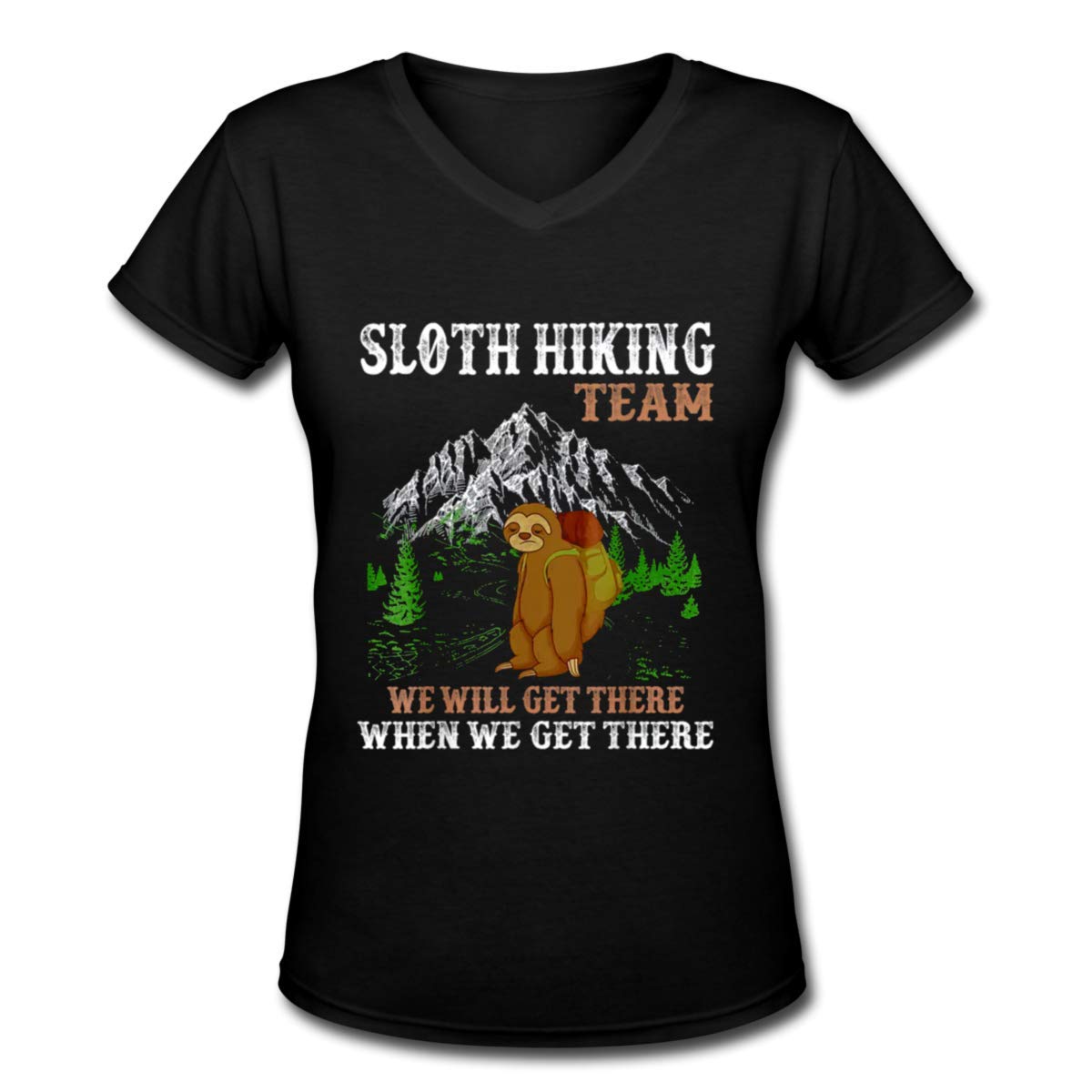 Sloth Hiking Team We Will Get There When We Get There Short Sleeve T Shirt