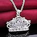 Godyce Crown Princess Pendant Necklace Plated Sterling Silver for Women Zircon Jewelry