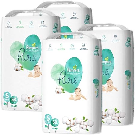 Amazon テープ Sサイズ パンパース オムツ 肌へのいちばん Pure ピュア 4 8kg 232枚 58枚 4パック ケース品 パンパース おむつ
