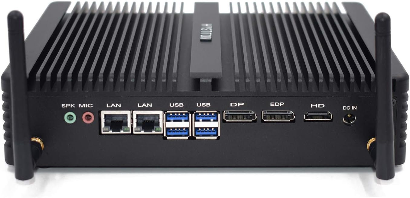 HISTTON Intel Kaby Lake i7 8th Gen. CPU Fanless Mini Desktop Computer, Mini PC with 32GB RAM 512GB SSD 2TB HDD, Dual LAN/Dual WiFi/BT 4.0/4K/USB3.0, HDMI, DP and EDP Output