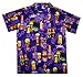 Funky Hawaiian Shirt For Men Short Sleeve Front-Pocket Beer Party Purple