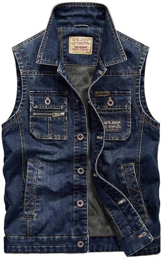 Damen Jeansweste ärmellos - Lässige Denim Weste Mit Taschen