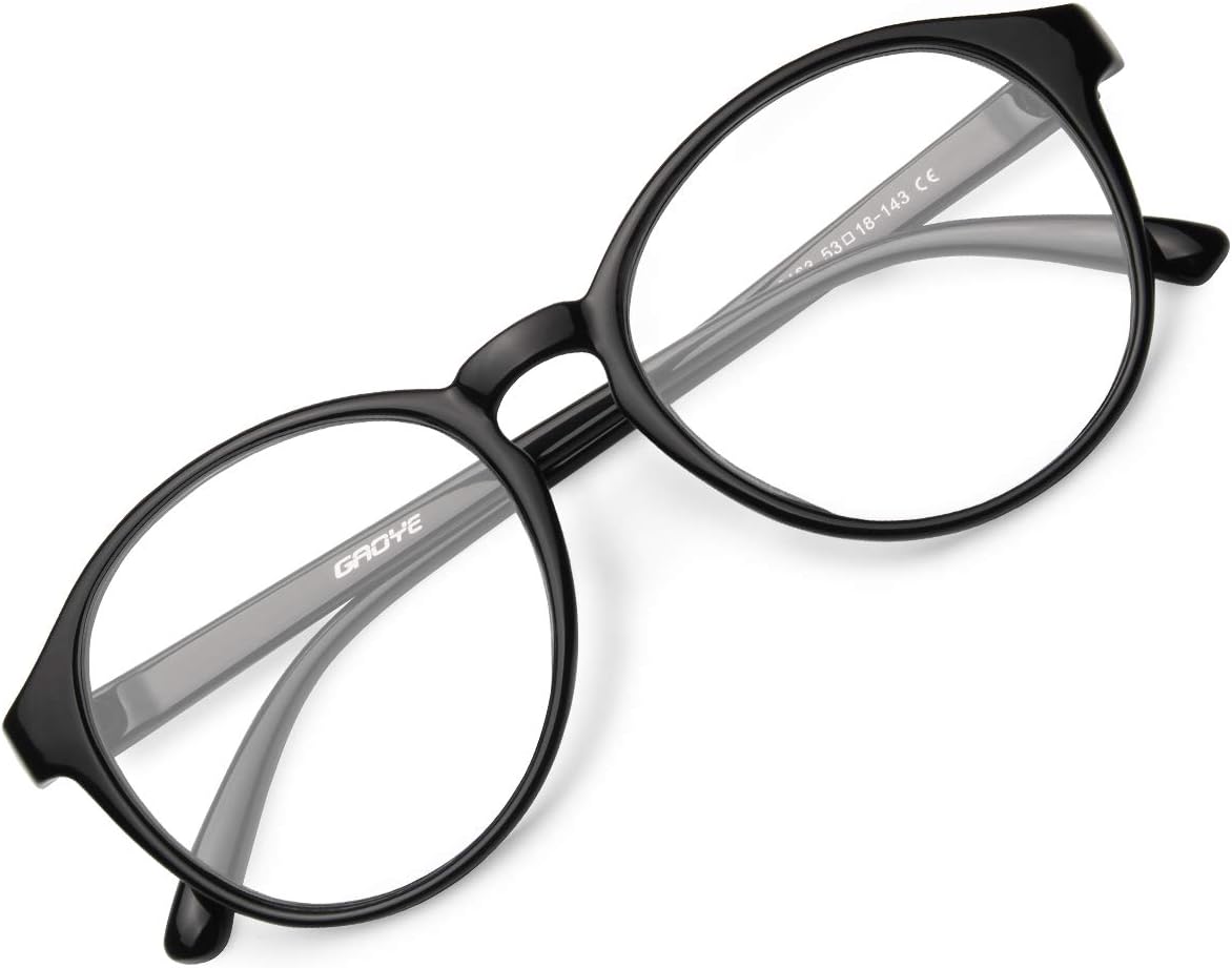 GAOYE Computer Blue Light Blocking Glasses for Women Men,TR90 Lightweight Round Frame Anti UV Filter Lens Protection