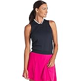 PUMA Women's Range Pique Sleeveless Golf Polo, Deep Navy, L