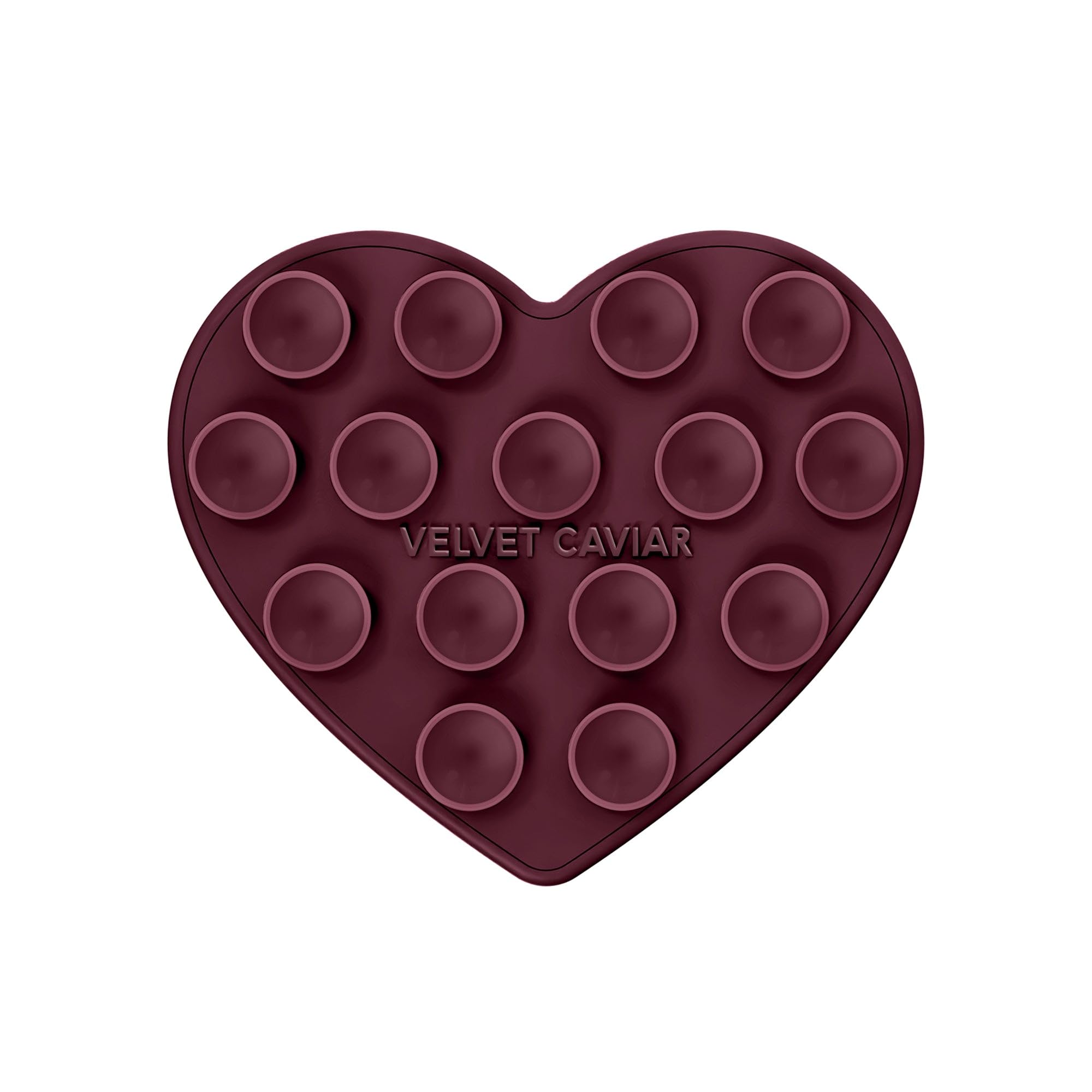 Velvet Caviar Suction Cup Phone Case Mount Compatible with MagSafe Devices Only - Magnetic Silicone Sticky Phone Grip Holder for iPhone Back of Phone - Mirror Gripper (Burgundy 1990 Heart)