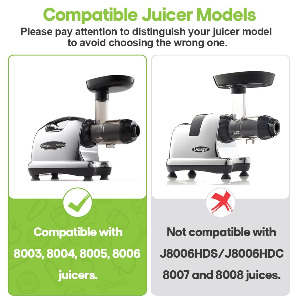 Juicing Replacement Part Compatible with Omega Models ONLY 8006 8005 8004 8003 Slow masticating Juicer Screen Part Accessories, NOT fits NC900 and NC800 juicers (Black/Silver)