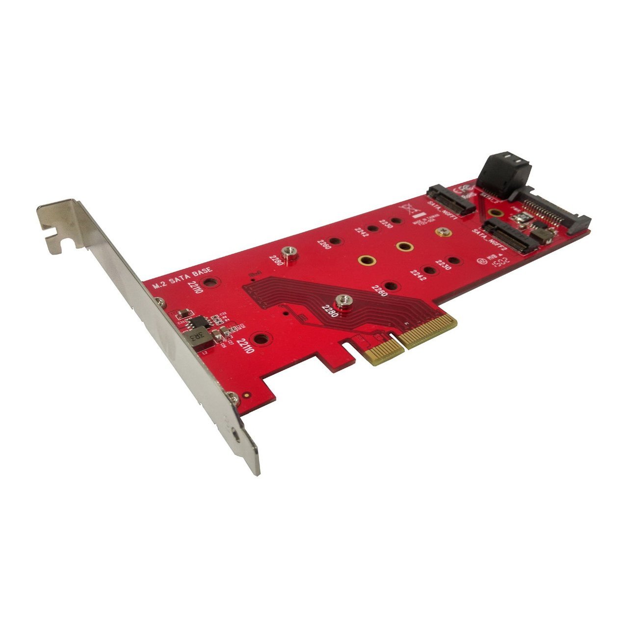 Lycom DT-125 1x PCIe3.0 x4 + 2x SATA 22110 M.2 SSD Low Profile Host Adapter - (Components > Controllers)