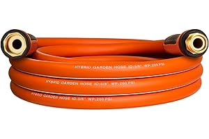 DayisTools Upgraded Hybrid Garden Hose 25 ft with 360° Rotating Handle, New Formula Flexible Water Hose 5/8 IN x 25FT, Lightweight, Durable, Heavy Duty, All-weather, 3/4 IN GHT Solid Brass Fittings