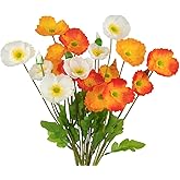FERIAL 6 Pcs Artificial Poppies Flowers Silk Poppy Flowers Faux Poppy Plants Fake Flowers Bulk for Home Decorations Table Centerpieces Floral Arrangement Wedding Bouquet Mixed Colors