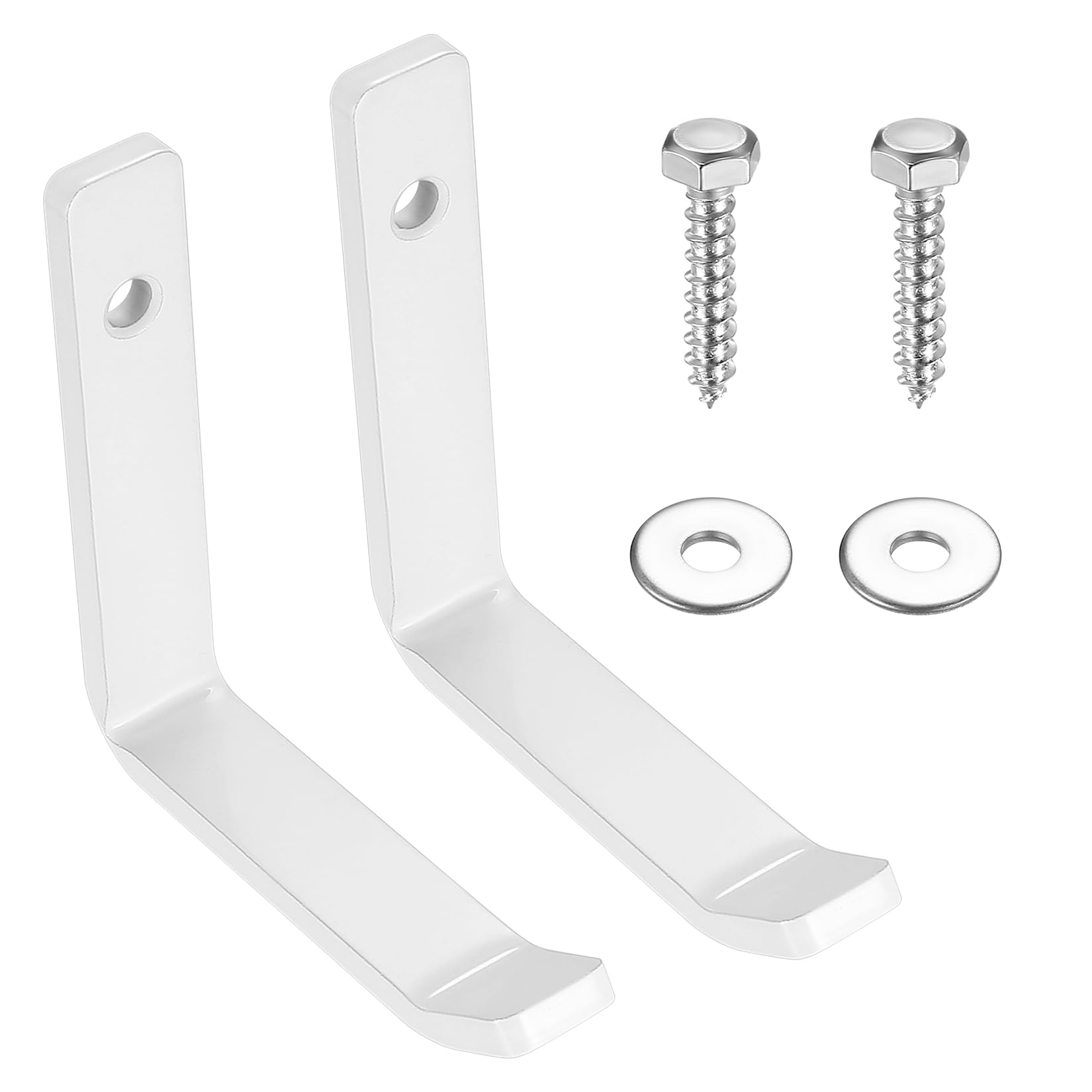 2 Pcs Garage Hooks for Hanging Heavy Duty Hooks, White Ladder Hooks, Garage Wall Hooks for Hanging, Wall Hooks Heavy Duty Garage Storage Utility Hooks Wall Mounted for Home Garden Garage Tool