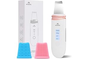 MISERWE Skin Scrubber Skin Spatula Blackhead Remover Pore Cleaner Face Beauty Lifting Tool Comedones Extractor Facial Cleaner for Deep Cleansing with 2 Silicone Case