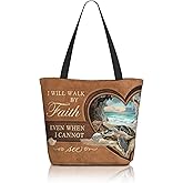 Bible Tote Bags for Women Christian Tote Bag Church Shoulder Bag Inspirational Bags With Zipper Bible Verse Gifts