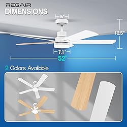 Ceiling Fan With Light 52-Inch, Remote Control
