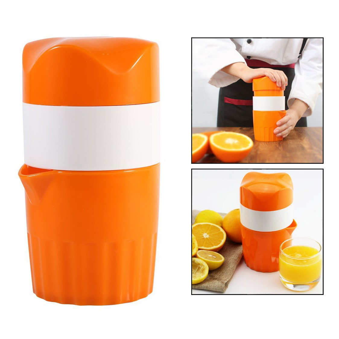 Cisixin Lemon Fruit Manual Plastic Juice Extractor, Orange