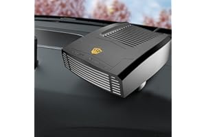 LARDERGO Portable Car Heater for Window Defroster Demister, 2 and 1 Hot and Thermal Cooling Fan Ceramic 12 V Plug-in Cigarette Lighter for Car - Black